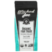 Wicked Joe Organic Coffees Dark Roast Italian Whole Bean - 12 Ounce