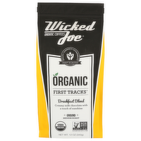 WICKED JOE ORGANIC COFFEES Medium Roast Ground Coffee First Tracks Breakfast Blend - 12 Ounce