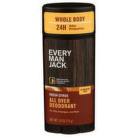 Every Man Jack Fresh Citrus All Over Deodorant - 2.6 Ounce