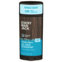Every Man Jack Coconut + Vanilla Aluminum Free Deodorant - 2.6 Ounce