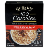 Better Oats Maple & Brown Sugar Instant Oatmeal With Flax Seeds - 0.98 Ounce - 10 Count