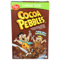 Post Cocoa Pebbles Large Size Chocolate Flavored Rice Cereal - 15 Ounce