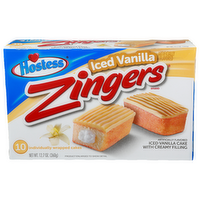 Hostess Zingers Iced Vanilla Cake With Creamy Filling - 1.27 Ounce - 10 Count