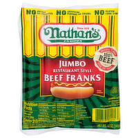 Nathan's Famous Jumbo Restaurant Style Beef Franks - 12 Ounce