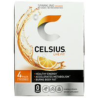 Celsius Sparkling Orange - 12 Fluid Ounce - 4 Count