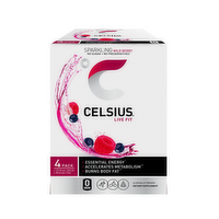 Celsius Live Fit Sparkling Energy Drink Wild Berry - 4 Count