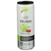 CELSIUS Green Apple Cherry Sparkling Single Can - 12 Fluid Ounce