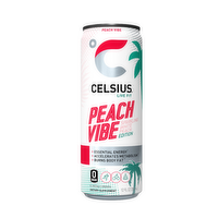 Celsius Live Fit Energy Drink Sparkling Peach Vibe - 12 Fluid Ounce