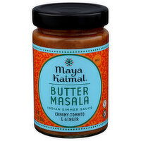 Maya Kaimal Butter Masala Shelf Stable Jarred Sauce Glass Creamy Tomato And Ginger Indian Simmer - 12.5 Ounce