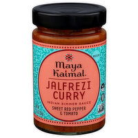 Maya Kaimal Jalfrezi Curry Shelf Stable Jarred Sauce Glass Sweet Red Pepper And Tomato Indian Simmer - 12.5 Ounce