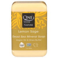 ONE WITH NATURE Lemongrass Bar Soap Dead Sea Lemon Sage - 7 Ounce