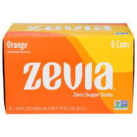 ZEVIA Zero Sugar Orange Soda - 12 Fluid Ounce - 6 Count