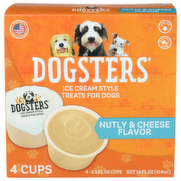 DOGSTERS Nutly & Cheese Flavor Ice Cream Style Treats For Dogs - 3.5 Fluid Ounce - 4 Count