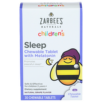 Zarbee's Naturals Natural Grape Flavor Children's Sleep Chewable Tablet With Melatonin - 30 Count