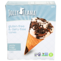Jolly Llama Vanilla Fudge Sundae Cones - 4.75 Fluid Ounce - 3 Count