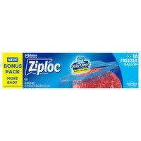 Ziploc Seal Top Bags, Freezer, Gallon, Bonus Pack - 16 Each 