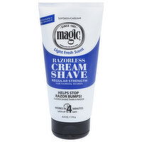 Magic Razorless Cream Shave, Regular Strength, Light Fresh Scent - 6 Ounce 