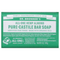 Dr. Bronner's Bar Soap, Pure-Castile, All-One Hemp Almond - 5 Ounce 