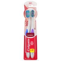 Colgate Adult Manual Whitening Toothbrush, Soft - 2 Each 