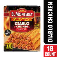 El Monterey Taquitos, Diablo Chicken, Extra Crunchy - 18 Each 