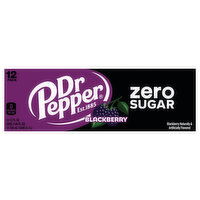 Dr Pepper Soda, Zero Sugar, Blackberry - 12 Each 