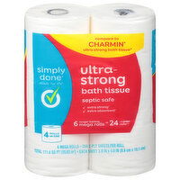 Simply Done Bath Tissue, Ultra-Strong, Mega Rolls, 2-Ply - 6 Each 