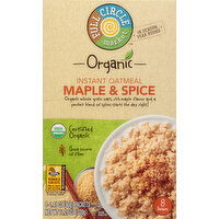 Full Circle Market Instant Oatmeal, Maple & Spice - 8 Each 