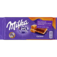 Milka Milk Chocolate Confection, with Caramel Creme Filling - 3.52 Ounce