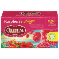 Celestial Seasonings Herbal Tea, Caffeine Free, Raspberry Zinger - 1.6 Ounce 