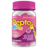 Pepto Calcium Phosphate, Bubble Gum, Ages 4+, Kids, Gummies - 24 Each 