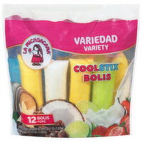 La Michoacana Frozen Fruit & Dairy Ice Pops, Coolstix, Variety - 12 Each 