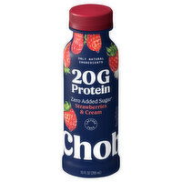 Chobani Protein Drink, Zero Added Sugar, Greek Yogurt, Strawberries & Cream - 10 Fluid ounce 