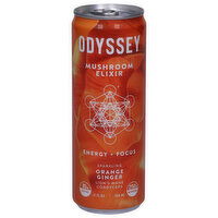 Odyssey Mushroom Elixir, Orange Ginger, Energy + Focus, Sparkling - 12 Fluid ounce 