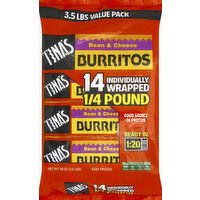 Tina's Burritos, Bean & Cheese, Value Pack