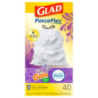 Glad Drawstring Bags, Tall Kitchen, Lavender Scent, 13 Gallon - 40 Each 