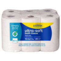 Simply Done Bath Tissue, Ultra-Soft, Mega, 2-Ply - 12 Each