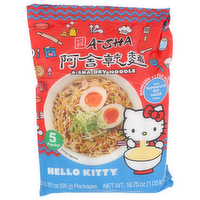 A-SHA Supercute Soy Sauce Hello Kitty Mandarin Style Noodles - 3.35 Ounce - 5 Count