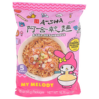 A-SHA Hello Kitty My Melody Friendly Scallion Sauce Mandarin Style Noodles - 3.35 Ounce - 5 Count