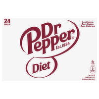 Dr Pepper Soda, Diet, 24 Pack - 24 Each 