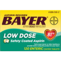 Bayer Aspirin, Low Dose, 81 mg, Coated Tablets - 120 Each 