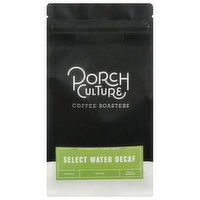 Porch Culture Coffee Roasters Coffee, Whole Bean, Select Water Decaf - 12 Ounce 