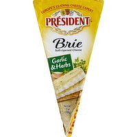 President Cheese, Brie, Garlic & Herbs, Soft-Ripened - 7 Ounce 