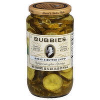 Bubbies Pickle, Bread & Butter Chips, Snacking - 33 Fluid ounce 