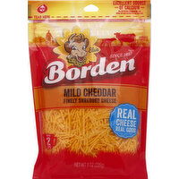 Borden Finely Shredded Cheese, Mild Cheddar - 8 Ounce 