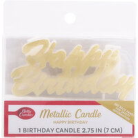 Betty Crocker Metallic Candle, Happy Birthday, 2.75 Inch - 1 Each