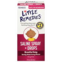 Little Remedies Saline Spray + Drops, Breathe Easy, For Noses - 1 Fluid ounce 