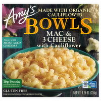 Amy's Frozen Bowls, Mac & 3 Cheese with Cauliflower, Gluten Free, 8.25 oz. - 8.25 Ounce 