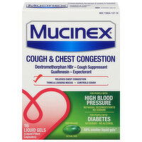 Mucinex Cough & Chest Congestion, Fast Release, Liquid Gels - 16 Each 