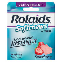 Rolaids Antacid, Ultra Strength, Softchews, Strawberry, Twin Pack - 2 Each 