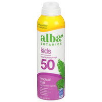 Alba Botanica Sunscreen Spray, Kids, Tropical Fruit, Broad Spectrum SPF 50 - 5 Fluid Ounce